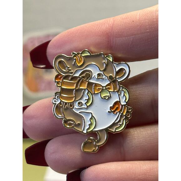 Bright Bat Enamel Pin Fall Autumn Leaves Cow - Picture 9 of 9